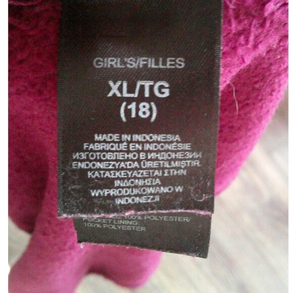 The North Face Full Zip Jacket Sweatshirt Girls XL/TG 18 Mulberry Red Purple - Picture 8 of 9